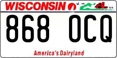WI license plate 868OCQ