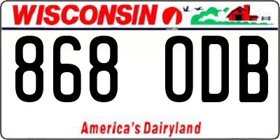 WI license plate 868ODB