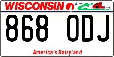 WI license plate 868ODJ