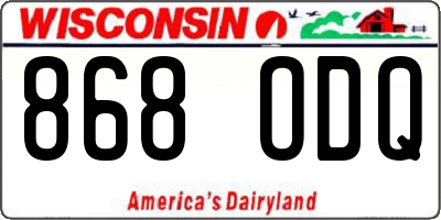 WI license plate 868ODQ