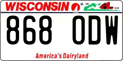WI license plate 868ODW