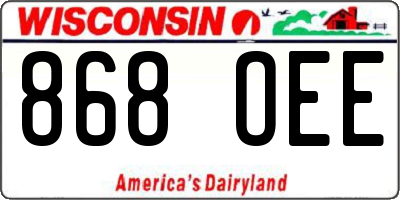 WI license plate 868OEE