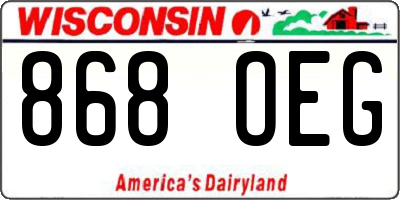 WI license plate 868OEG
