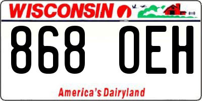 WI license plate 868OEH