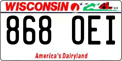 WI license plate 868OEI