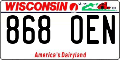 WI license plate 868OEN