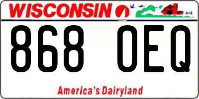 WI license plate 868OEQ