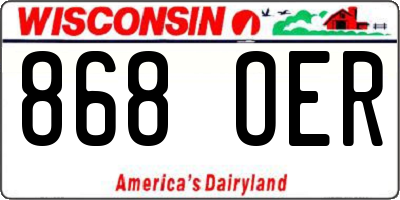 WI license plate 868OER