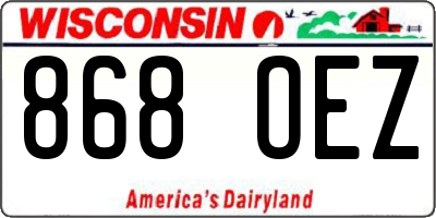 WI license plate 868OEZ