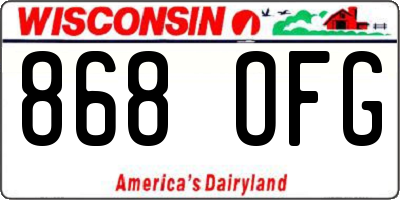 WI license plate 868OFG