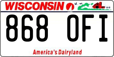 WI license plate 868OFI