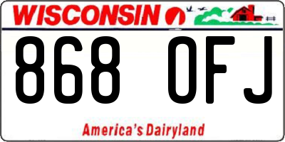 WI license plate 868OFJ