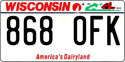 WI license plate 868OFK