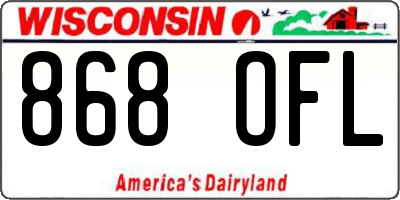 WI license plate 868OFL