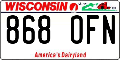 WI license plate 868OFN