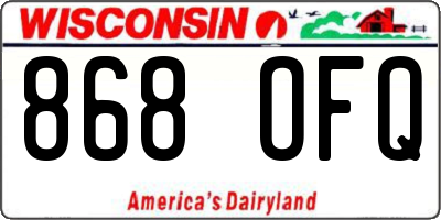 WI license plate 868OFQ