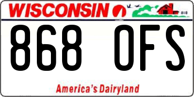 WI license plate 868OFS