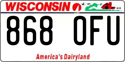 WI license plate 868OFU