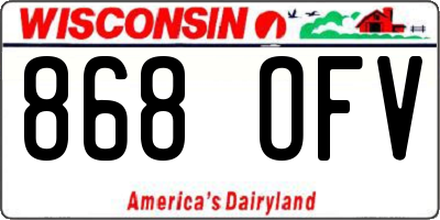 WI license plate 868OFV