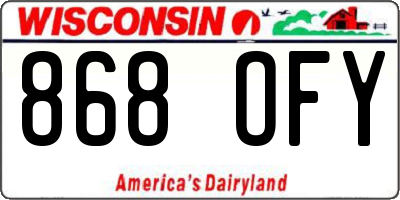 WI license plate 868OFY