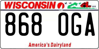 WI license plate 868OGA