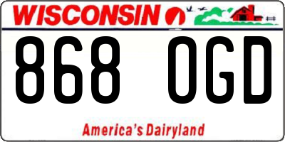 WI license plate 868OGD
