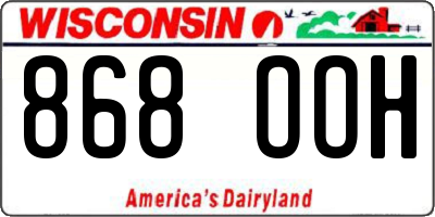 WI license plate 868OOH