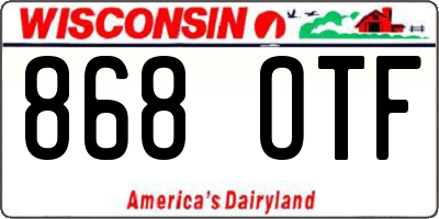 WI license plate 868OTF