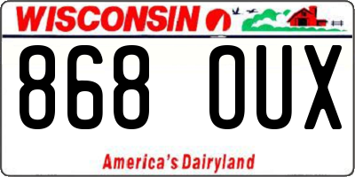 WI license plate 868OUX
