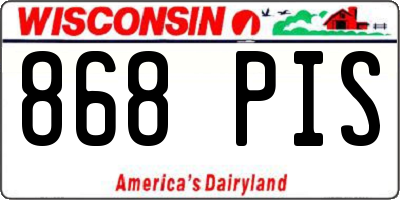 WI license plate 868PIS