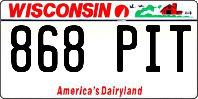 WI license plate 868PIT
