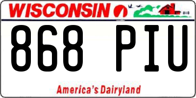 WI license plate 868PIU