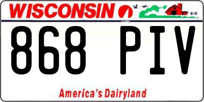 WI license plate 868PIV