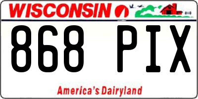 WI license plate 868PIX