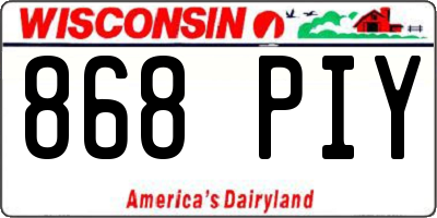 WI license plate 868PIY