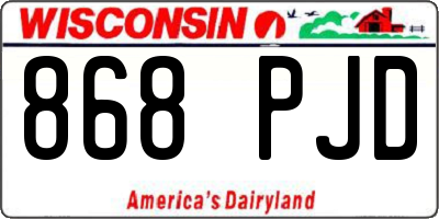 WI license plate 868PJD
