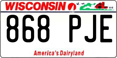 WI license plate 868PJE