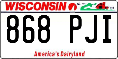 WI license plate 868PJI
