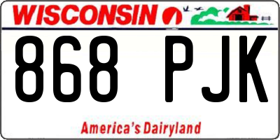 WI license plate 868PJK