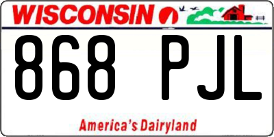 WI license plate 868PJL