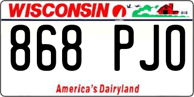 WI license plate 868PJO