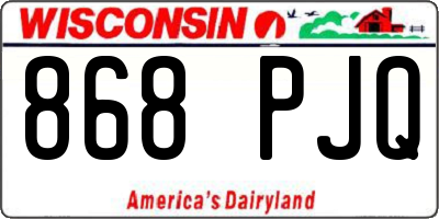 WI license plate 868PJQ
