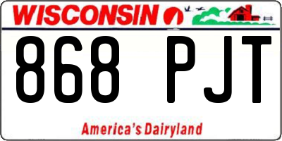 WI license plate 868PJT