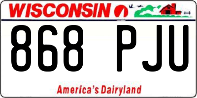 WI license plate 868PJU