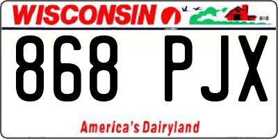 WI license plate 868PJX