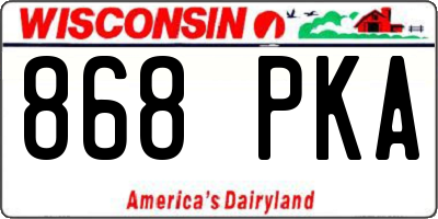 WI license plate 868PKA