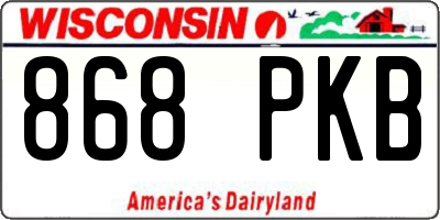 WI license plate 868PKB