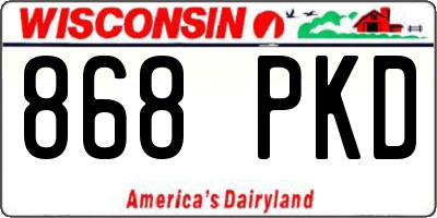 WI license plate 868PKD