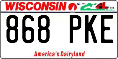 WI license plate 868PKE