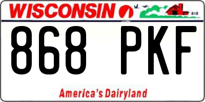 WI license plate 868PKF